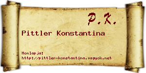 Pittler Konstantina névjegykártya